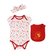 USC Trojans Infant Cardinal SC Interlock Maloney Bib & Bow Set